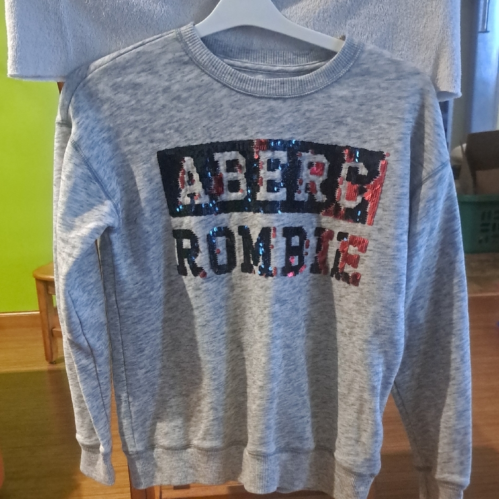 Abercrombie Gray Sequin Sweatshirt